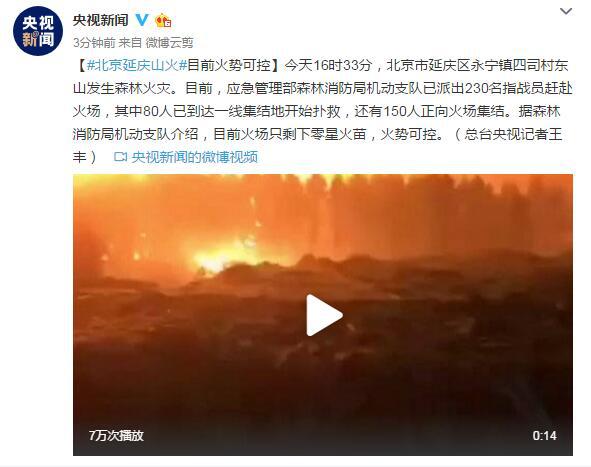 北京延庆突发森林大火，火线背后的故事与应对策略揭秘